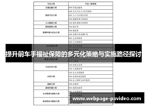 提升前车手福祉保障的多元化策略与实施路径探讨